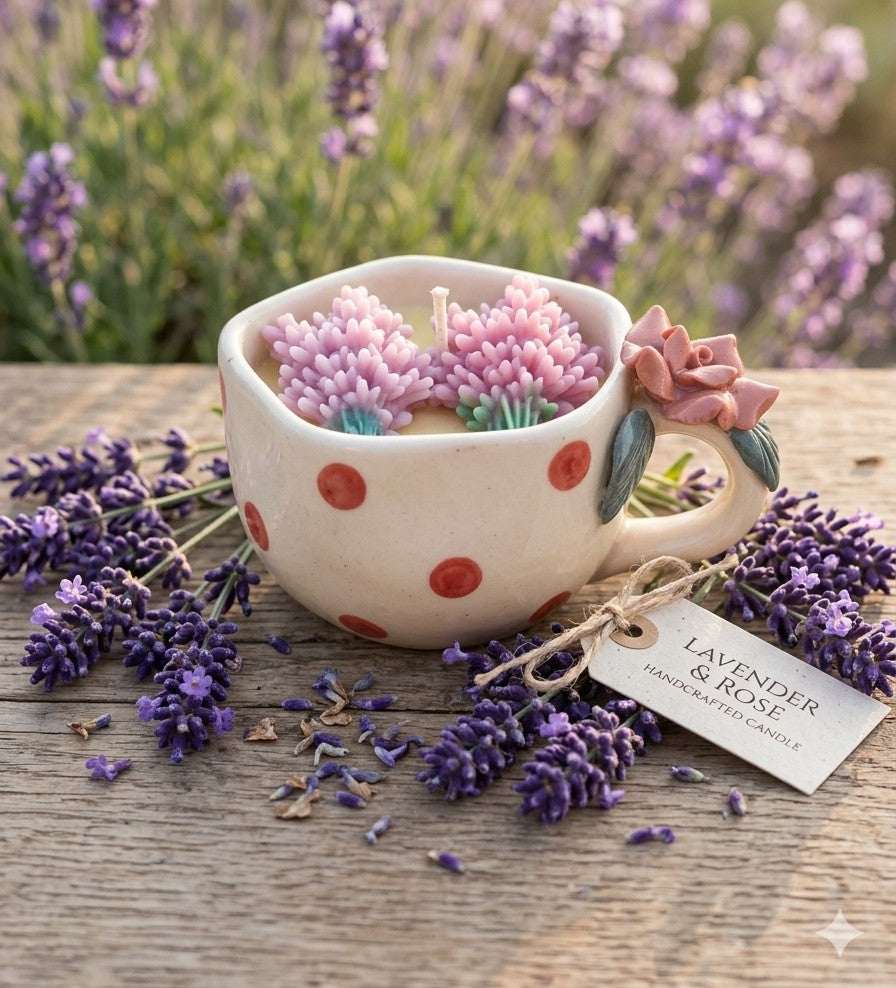 🌸 Lavender & Rose Handcrafted Candle