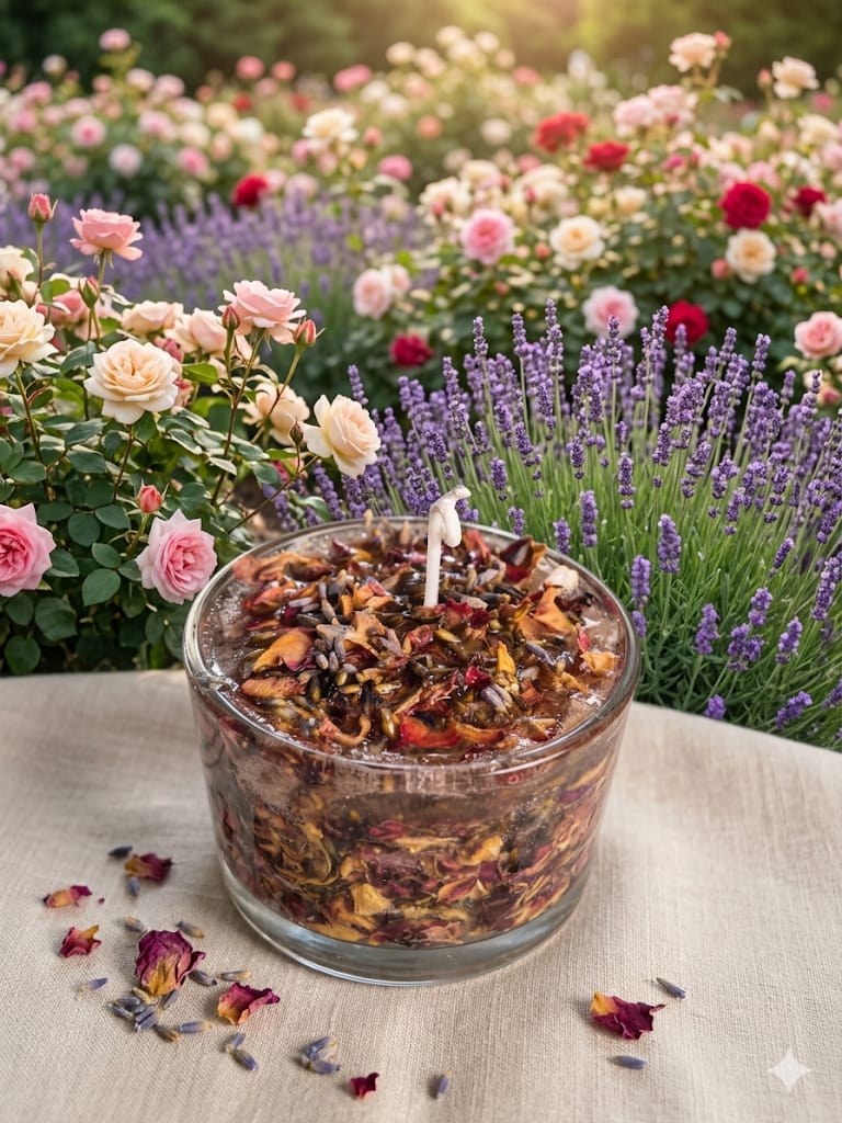 🌹 Rose & Lavender Fragrance Candle Jar