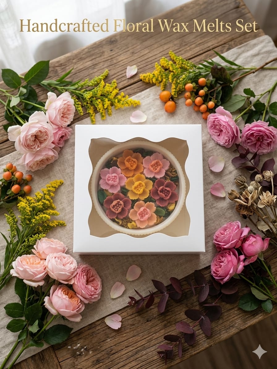 🌸 Blooming Garden Floral Candle Bowl – Handcrafted Soy Wax - Decorative Candles | Ratna Sagarika Candles