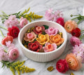 Blooming Garden Floral Candle Bowl – Handcrafted Soy Wax - Decorative Candles | Ratna Sagarika Candles