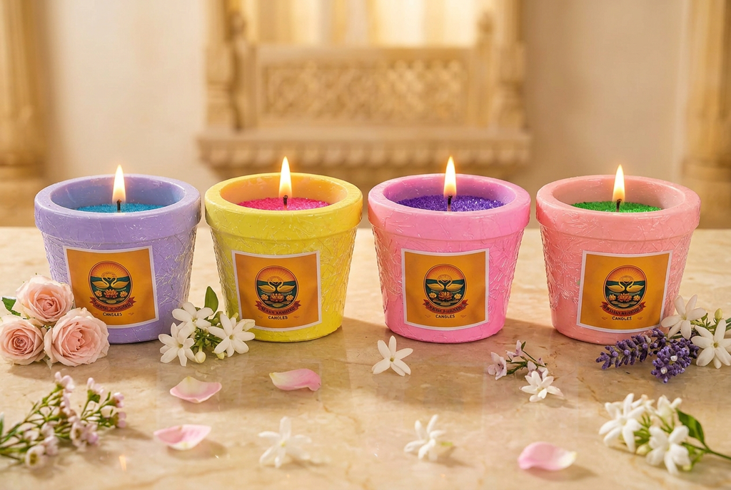 🌸 Blossom Glow Resin Pot Candle - Candle Jar | Ratna Sagarika Candles