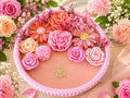 🌸 Blush Blossom Floral Decorative Tray - Decorative Candles | Ratna Sagarika Candles