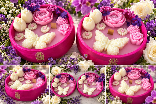 🪻 Butterfly & Bloom Floral Bowl Candle - Floral Candle | Ratna Sagarika Candles