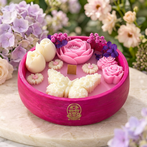 🪻 Butterfly & Bloom Floral Bowl Candle - Floral Candle | Ratna Sagarika Candles