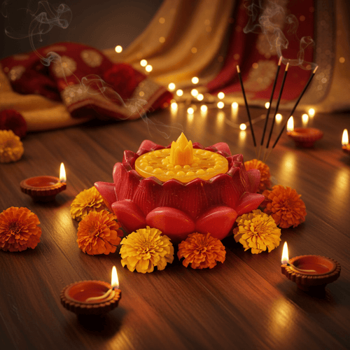 🌸 Divine Lotus Glow Candle Mold - Floral Candles | Ratna Sagarika Candles