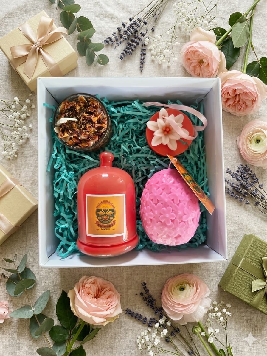 Floral Candle Gift Hamper – Premium Handcrafted Candle Collection