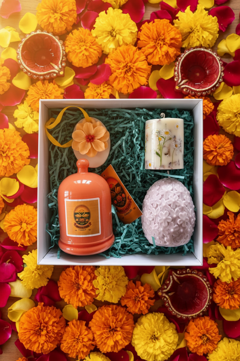 🌷 Floral Candle Gift Hamper – Premium Handcrafted Candle Collection - Gift Hamper | Ratna Sagarika Candles