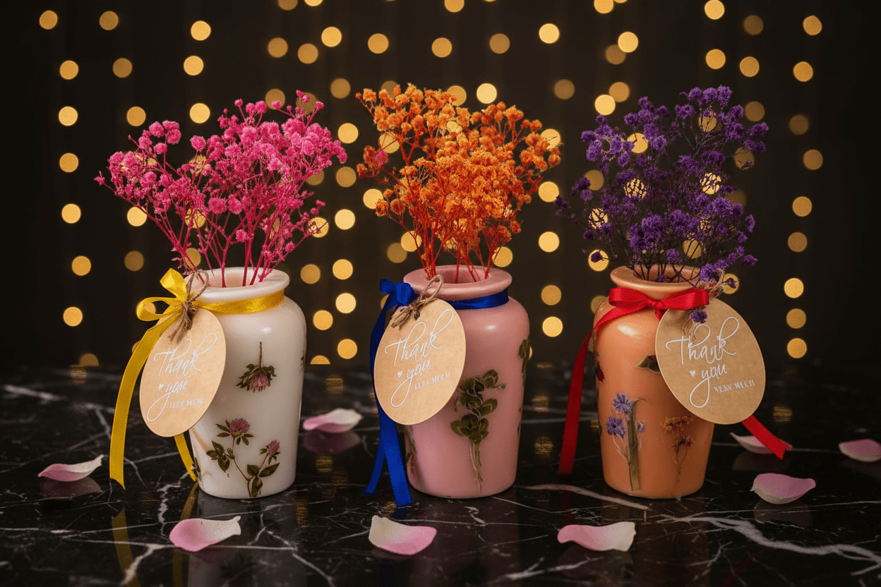 🌸 Floral Candle Mould Pot Gift Set - Candle | Ratna Sagarika Candles
