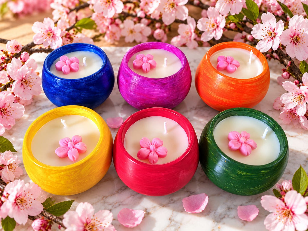 🌸 Floral Glow Resin Pot Candle - Candle Jar | Ratna Sagarika Candles