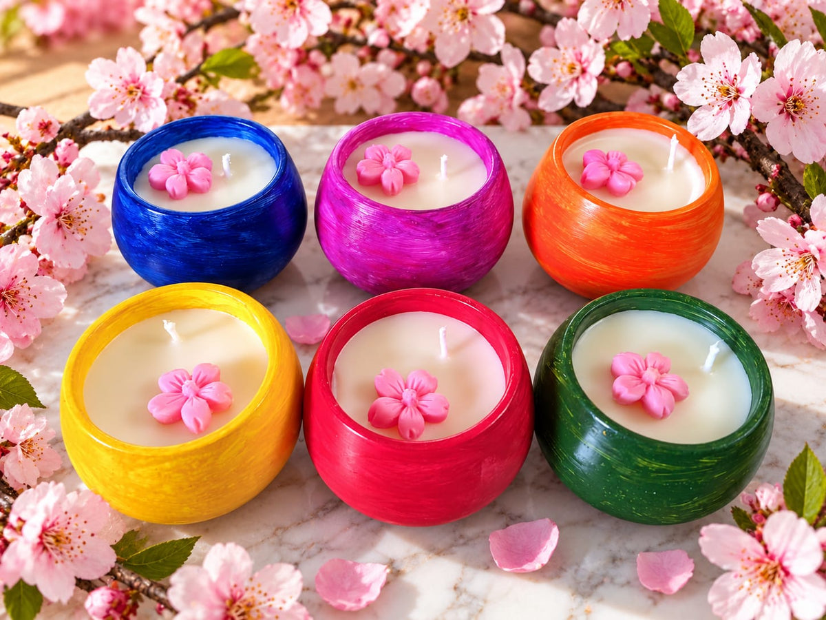 🌸 Floral Glow Resin Pot Candle - Candle Jar | Ratna Sagarika Candles