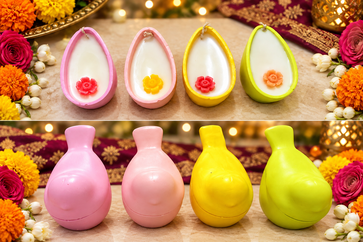 🌼 Floral Resin Bird Wax Candle - Festive Décor | Ratna Sagarika Candles