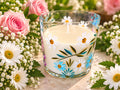 🌼 Hand-Painted Daisy Glass Candle - Candle | Ratna Sagarika Candles