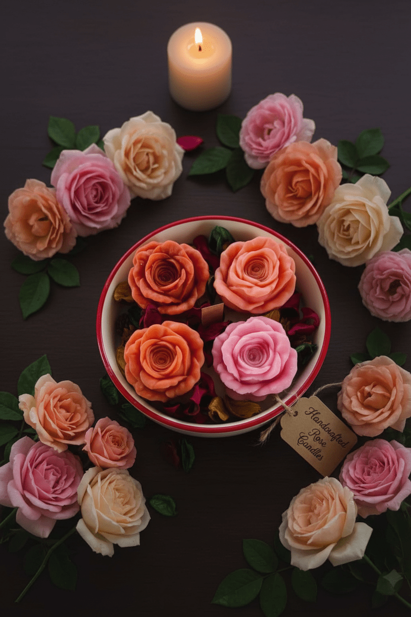 🌹 Handcrafted Rose Candles - Candles | Ratna Sagarika Candles
