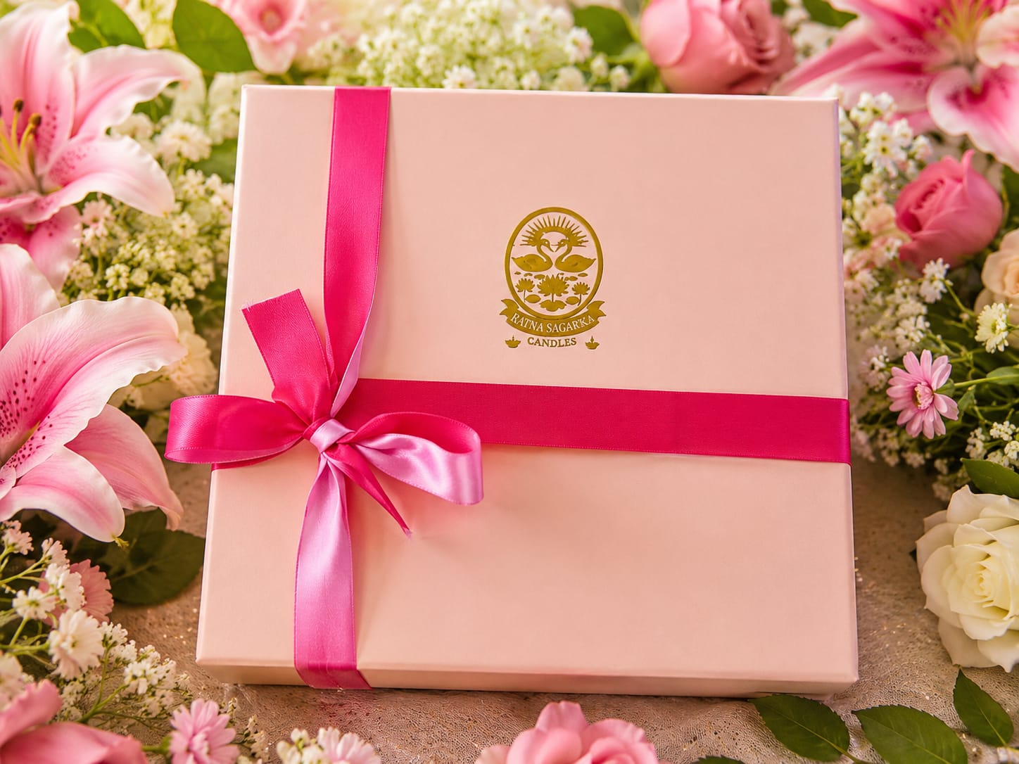 🌹 Handmade Pearl Wax Rose Candle Mould Gift Set - Candle | Ratna Sagarika Candles