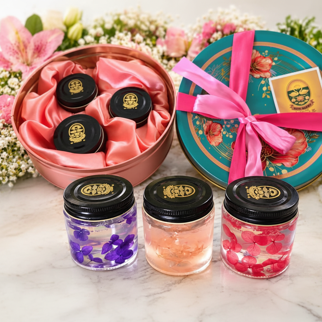 🌸 Hydrangea Fragrance Gel Wax Candle Gift Set - Candle | Ratna Sagarika Candles