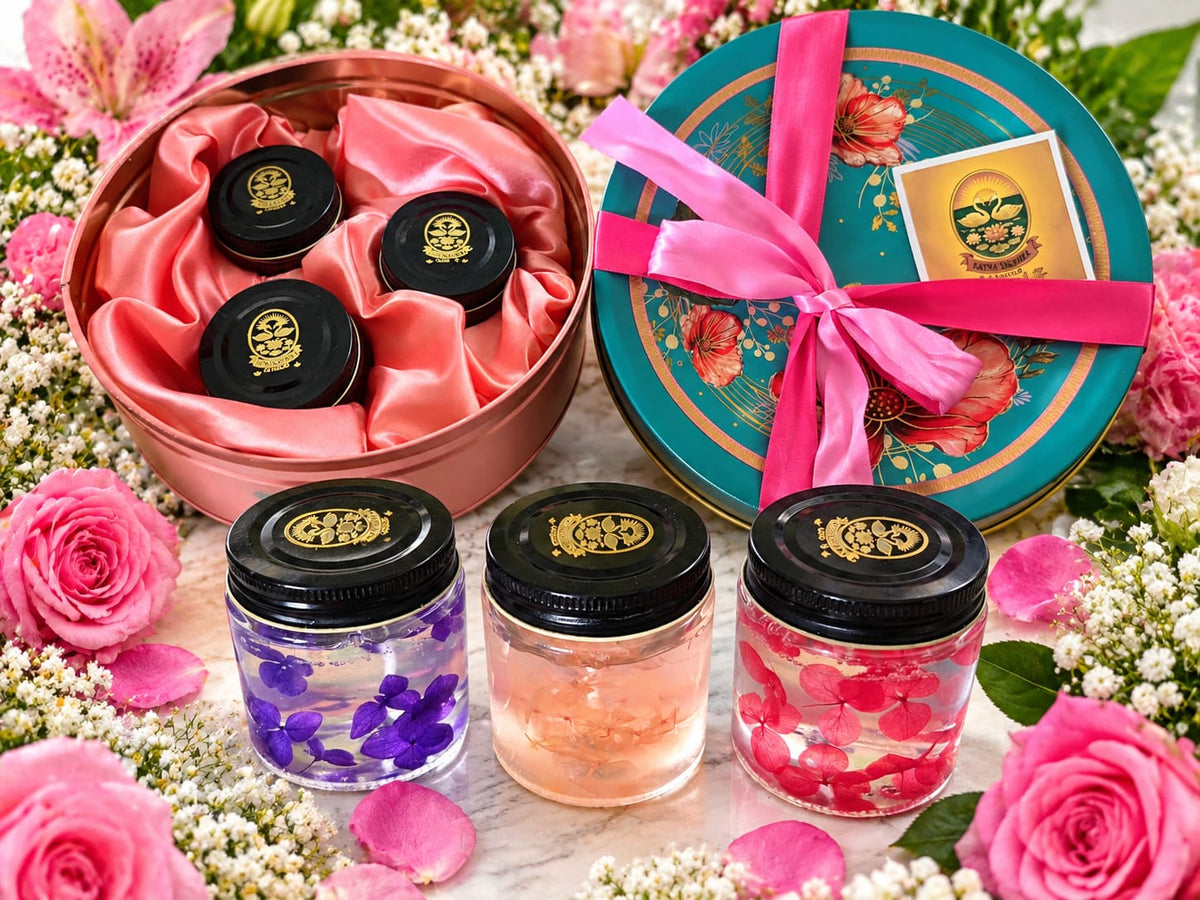 🌸 Hydrangea Fragrance Gel Wax Candle Gift Set - Candle | Ratna Sagarika Candles