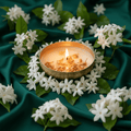 🌸 Jasmine Floral Fragrance Oil Candle Urli - Candle Urli | Ratna Sagarika Candles