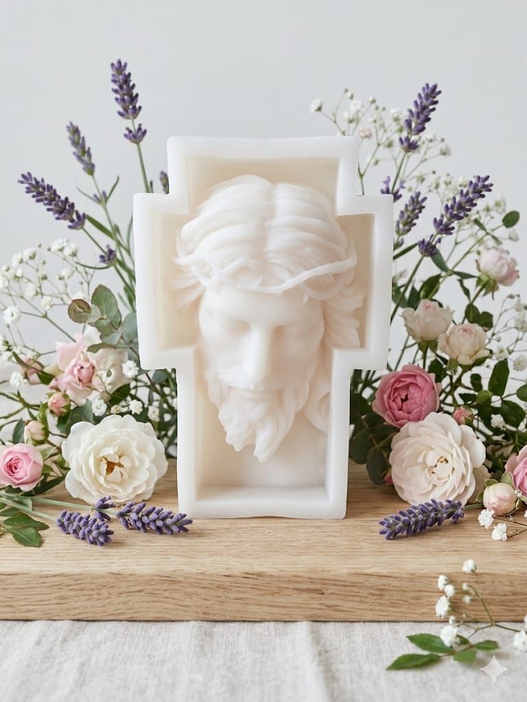 Jesus Christ Cross Candle — Sacred Devotional Candle - Religious Candles | Ratna Sagarika Candles