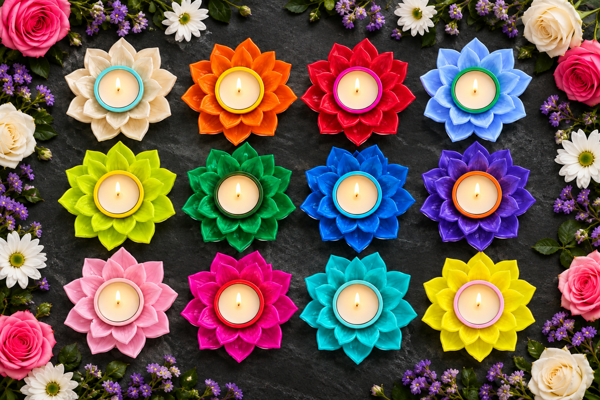 🪷 Lotus Bloom Resin Tea Light Holder - Tealight Holder | Ratna Sagarika Candles