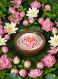 🪷 Lotus Candle in Wooden Bowl – Symbol of Serenity - Floral Candles | Ratna Sagarika Candles
