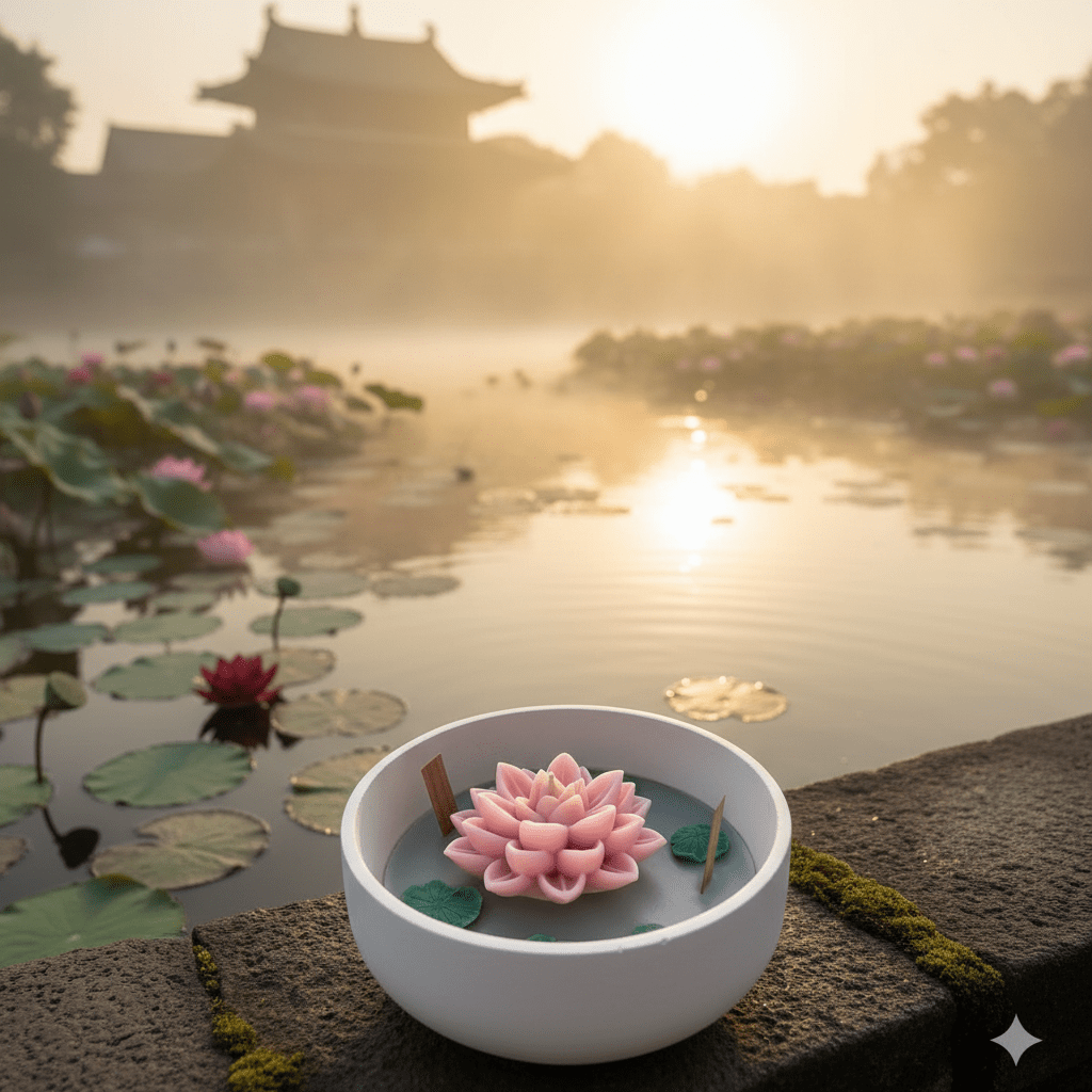 🪷 Lotus Candle – Symbol of Purity & Calm - Floral Candles | Ratna Sagarika Candles