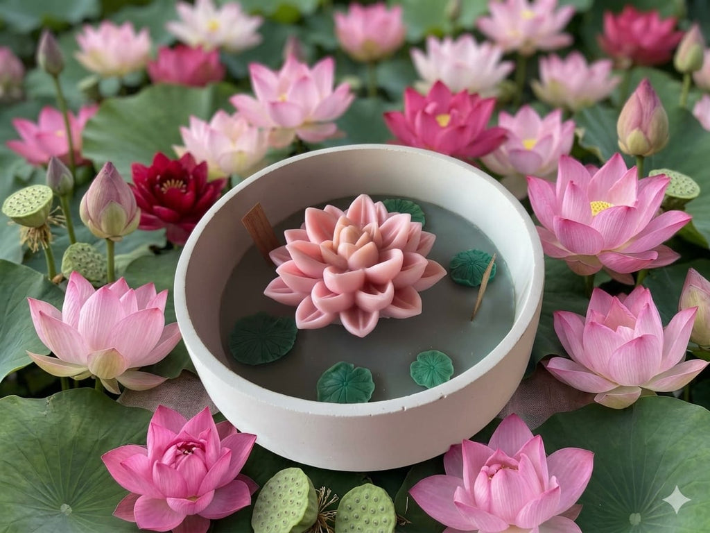🪷 Lotus Candle – Symbol of Purity & Calm - Floral Candles | Ratna Sagarika Candles