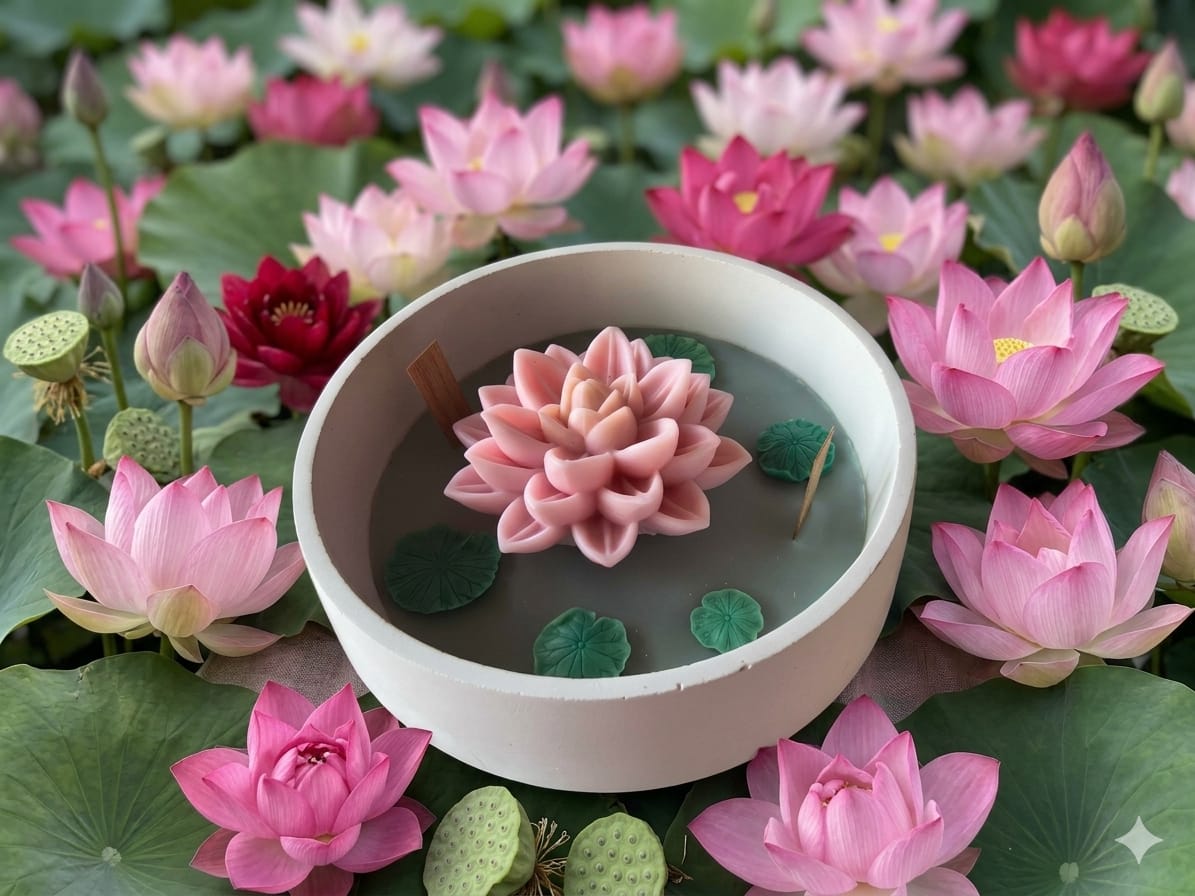 🪷 Lotus Candle – Symbol of Purity & Calm - Floral Candles | Ratna Sagarika Candles