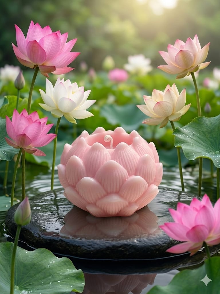 🪷 Lotus Flower Candle Mould - Floral Candles | Ratna Sagarika Candles