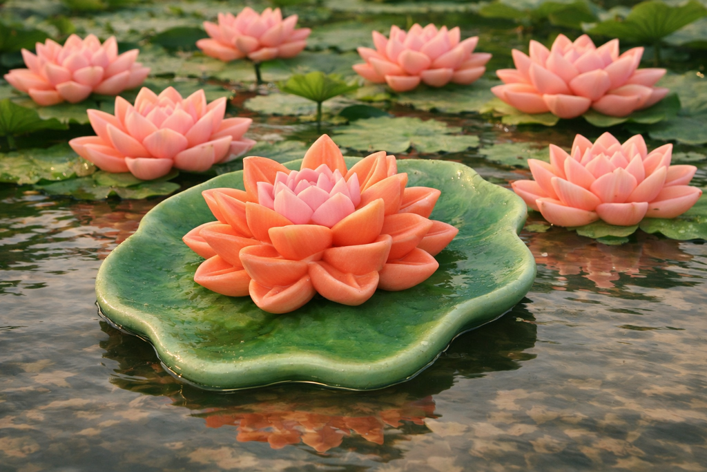 🪷 Lotus Flower Candle Mould in Lotus Leaf - Candle Mould | Ratna Sagarika Candles
