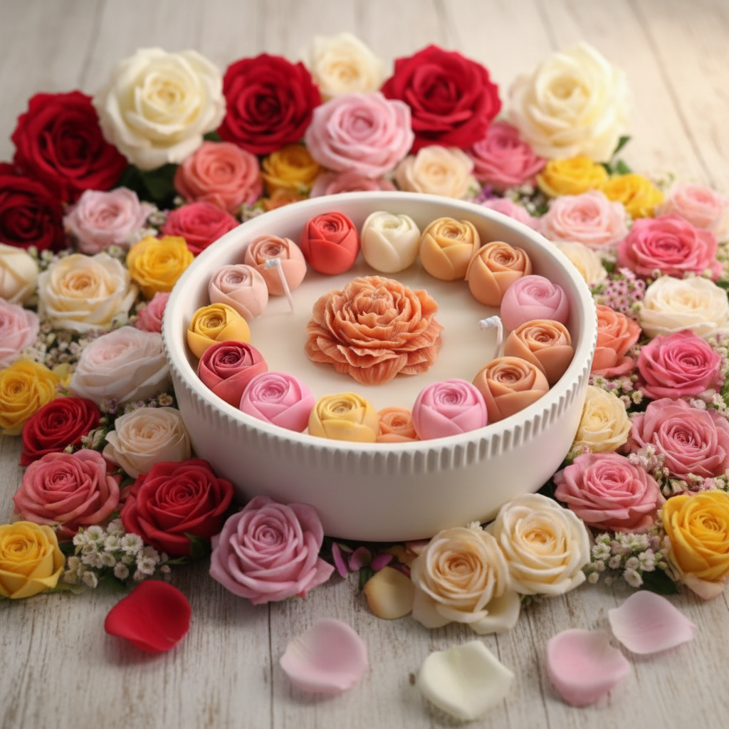 🌹 Lovely Rose Harmony Candle Mold - Floral Candles | Ratna Sagarika Candles