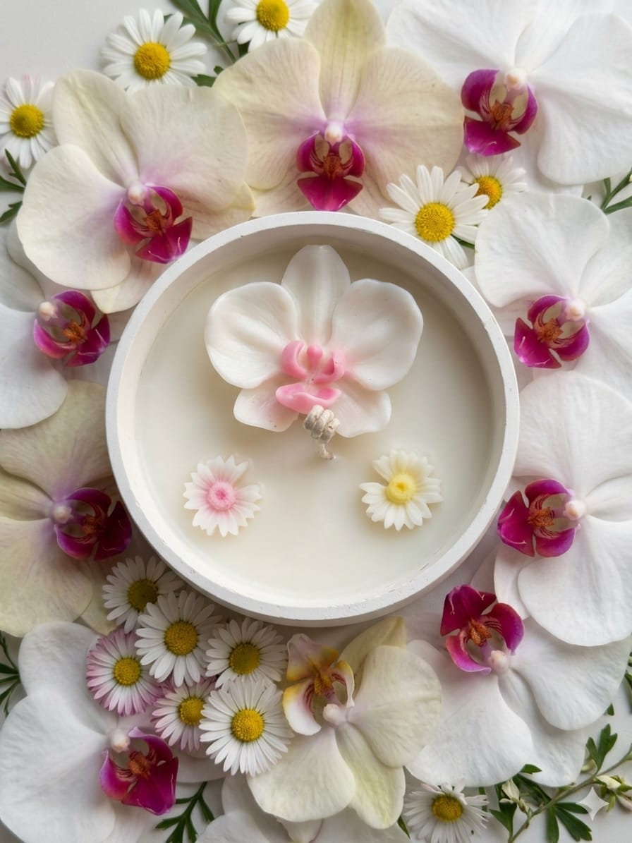 Orchid Bowl Candle – Handcrafted Soy Wax Candle - Candle | Ratna Sagarika Candles