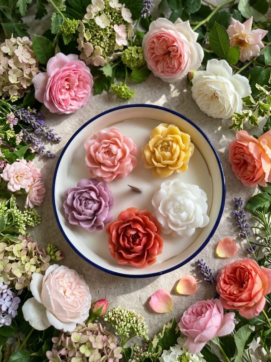 Peony Flower Candles – Handcrafted Soy Wax - Candle | Ratna Sagarika Candles
