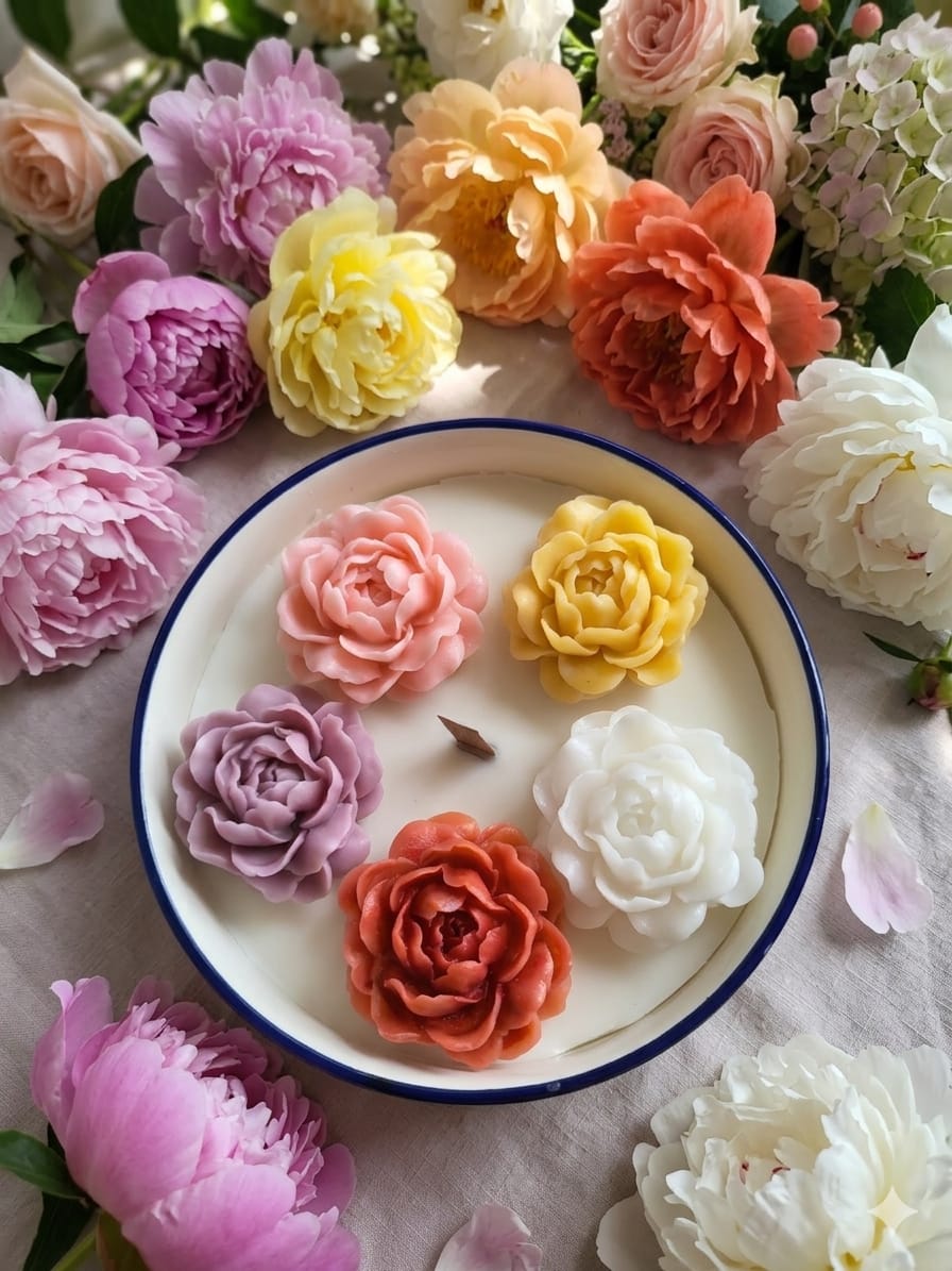 Peony Flower Candles – Handcrafted Soy Wax - Candle | Ratna Sagarika Candles