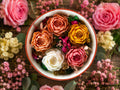 🌸 Peony & Ranunculus Floral Wax Candles – Ceramic Bowl Collection - Floral Wax Candles | Ratna Sagarika Candles