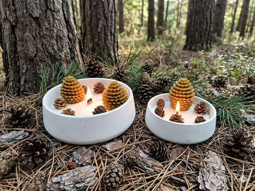🌲 Pinecone Candle in a Bowl – Rustic Charm - Floral Candles | Ratna Sagarika Candles