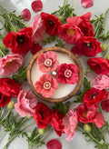 🌺 Poppy Floral Candle in Wooden Bowl – Handcrafted Elegance - Floral Candles | Ratna Sagarika Candles