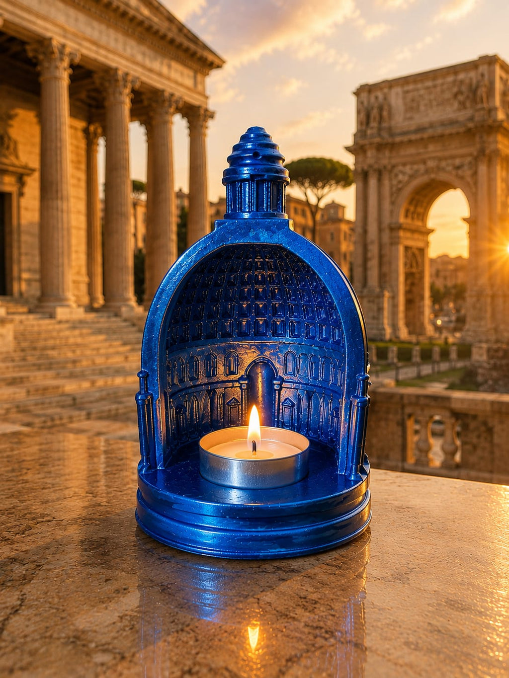 🏛️ Roman Dome Architectural Tealight Holder — Metallic Edition - Tealight Holder | Ratna Sagarika Candles