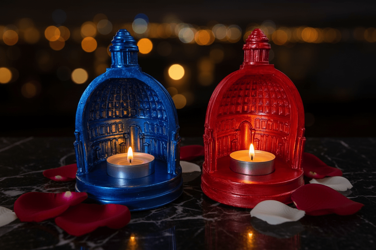 🏛️ Roman Dome Architectural Tealight Holder — Metallic Edition - Tealight Holder | Ratna Sagarika Candles