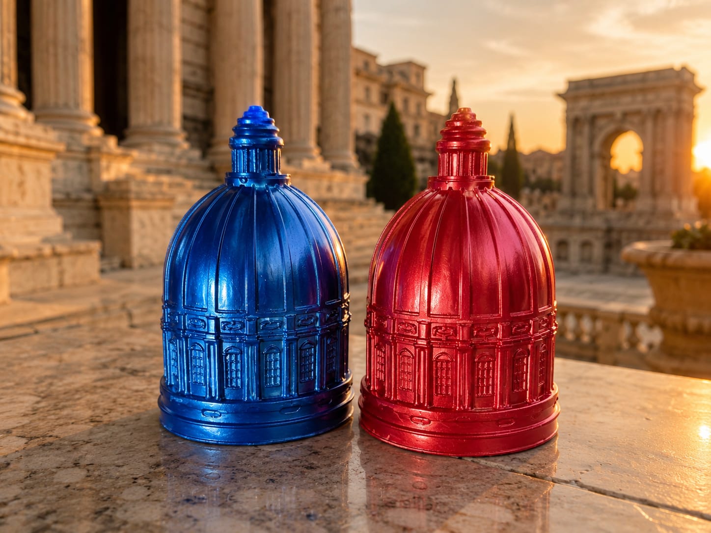 🏛️ Roman Dome Architectural Tealight Holder — Metallic Edition - Tealight Holder | Ratna Sagarika Candles