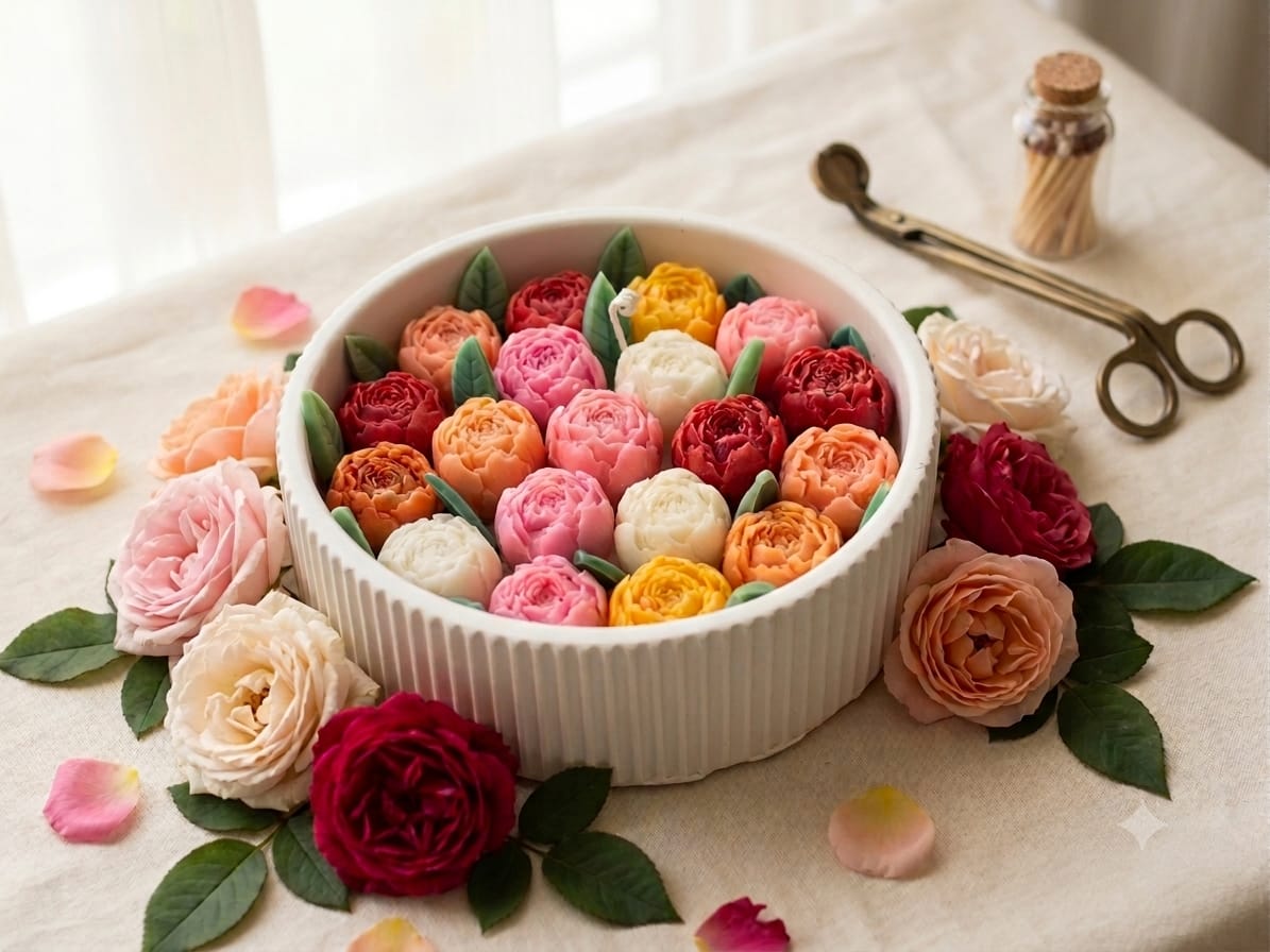 🌸Rose Radiance Candle Mold Collection - Floral Candles | Ratna Sagarika Candles