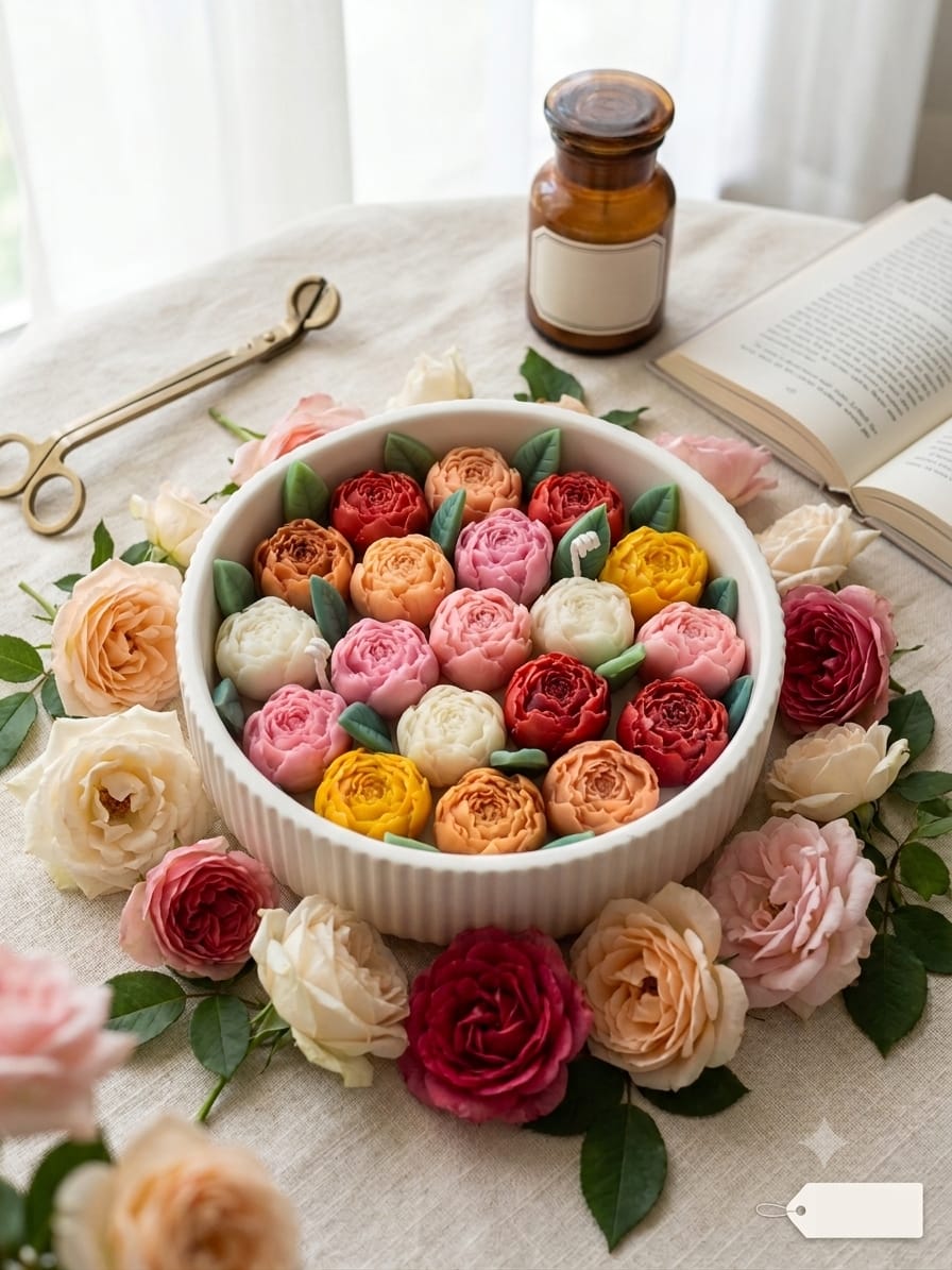 🌸Rose Radiance Candle Mold Collection - Floral Candles | Ratna Sagarika Candles