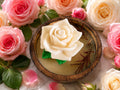 🌹 Single Rose Candle in Wooden Bowl - Candle | Ratna Sagarika Candles