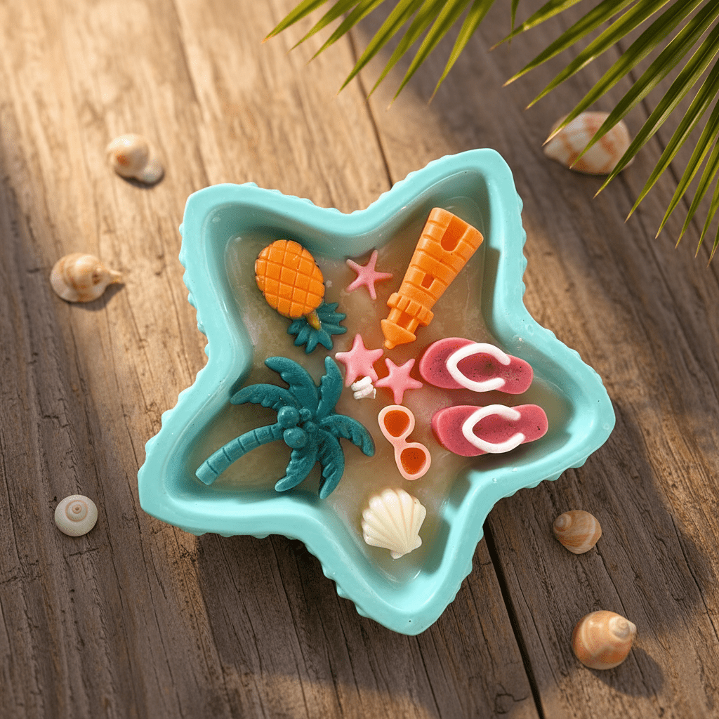 🌟 Starfish Beach Themed Decorative Wax Candle Tray - Candle | Ratna Sagarika Candles