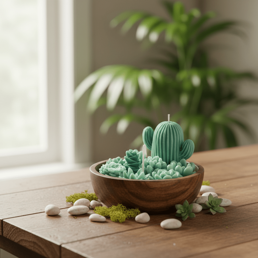 🌵 Succulent Garden Candle - Floral Candles | Ratna Sagarika Candles