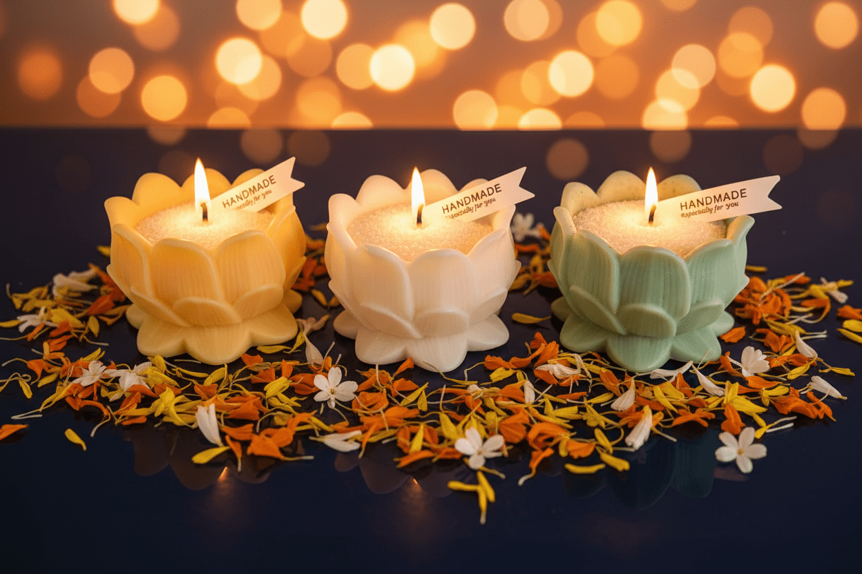 🇮🇳 Tricolour Lotus Candle Mould Set — Independence Day Special - Candle | Ratna Sagarika Candles