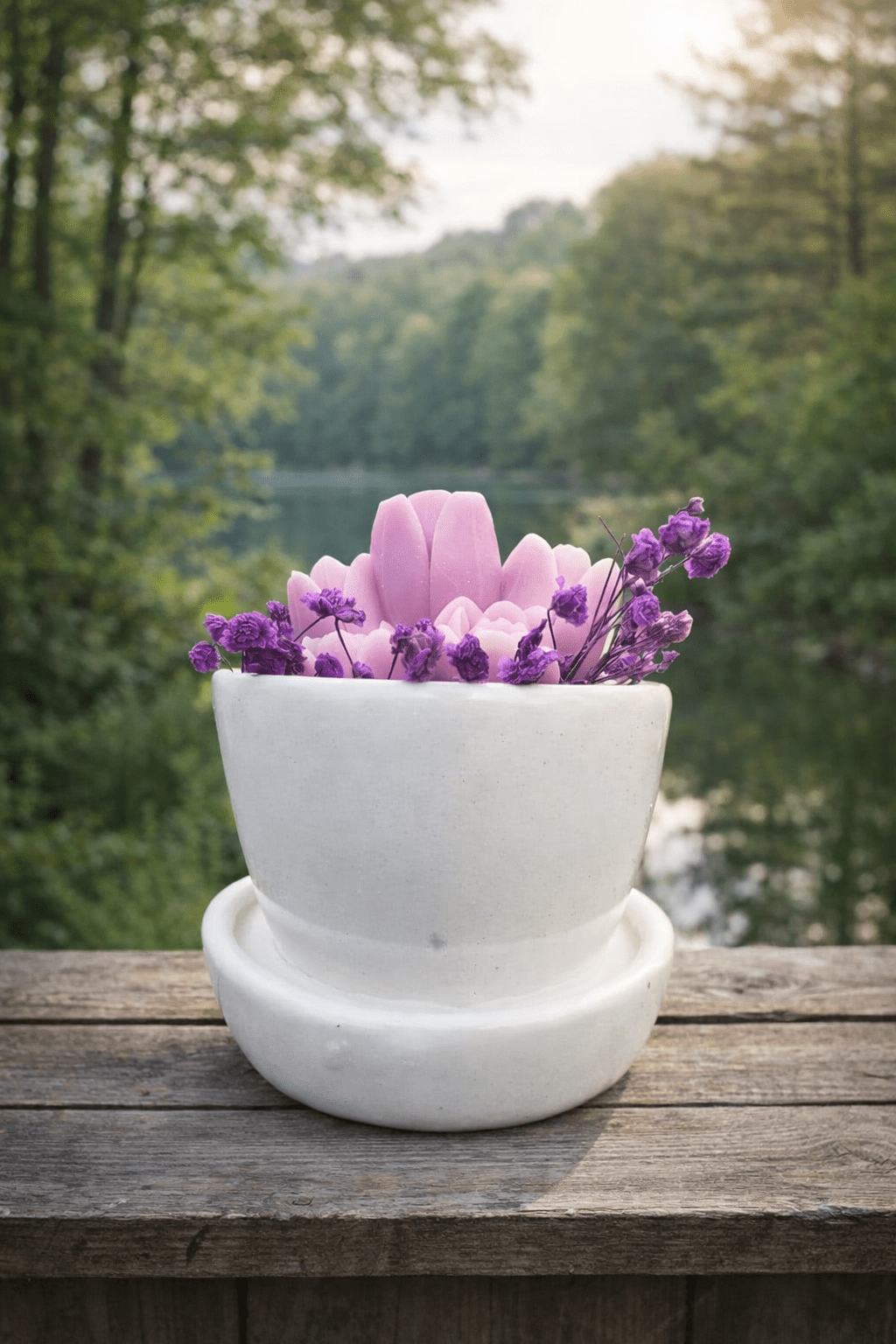 🌷 Tulip Candle Mould Flower Bouquet in Ceramic Jar - Decorative Candles | Ratna Sagarika Candles