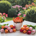 🌷 Tulip Candle Mould Flower Bouquet in Ceramic Jar - Decorative Candles | Ratna Sagarika Candles