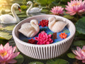 🪷 White Swan Lotus Pond - Decorative Candles | Ratna Sagarika Candles