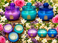 🌼 Ylang-Ylang Jewel Glow Glass Pot Candle - Candle Jar | Ratna Sagarika Candles